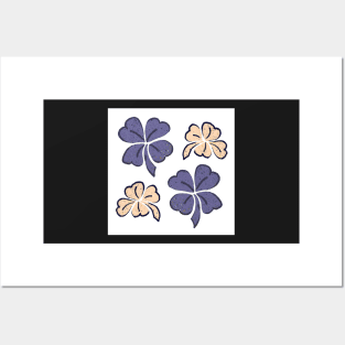 Very Peri Purple Clover Shamrock Posters and Art